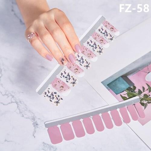 New Arrival 20tips Nail Polish Stickers Pure Color Classical Strips Waterproof Adhesive Full Wraps Manicure Stickers for Women