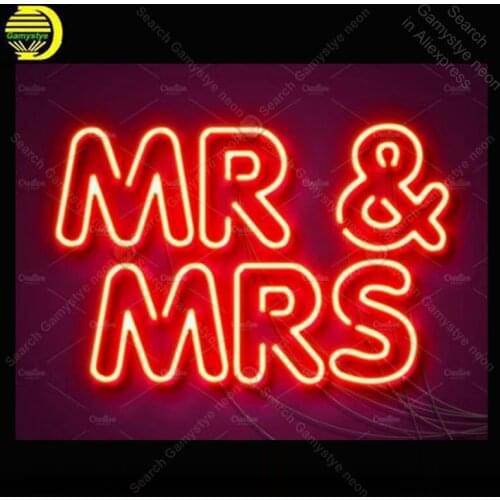Neon Sign for mr & mrs Neon Bulb sign handcraft Signboard Hotel Dropshipping personalized Neon light sign Light up wall Beer Bar