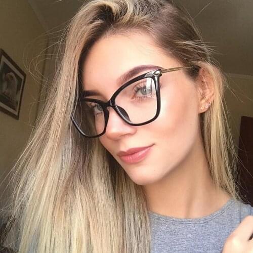 Cat Eye Glasses For Women Vintage Computer Eyeglasses Oversized Optical Glasses Anti Blue Light Blocking Gaming Glasses
