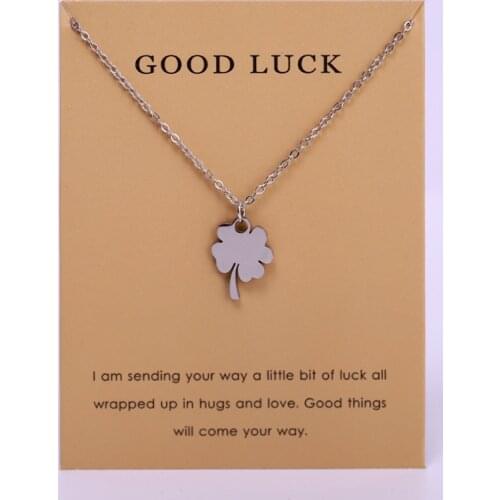 Lucky Clover Horseshoe Pendant Choker Necklaces Women Men Unisex Trendy Wholesale Jewelry Christmas Gift Drop Shipping