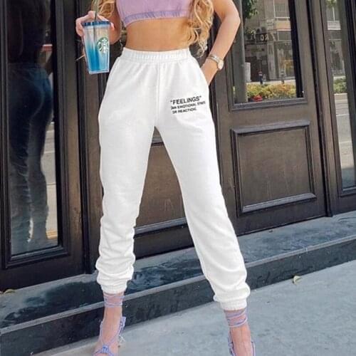 2021 Womens Letter Printted Casual Sweatpants Hight Waist Fashion Ladies Loose Trousers Streewear Hip Hop Pants Lady Clothes