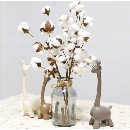 Naturally Dried Cotton Stems Farmhouse Filler Floral Artificial Flower Decor Wedding Party Gift LIving room bouquet