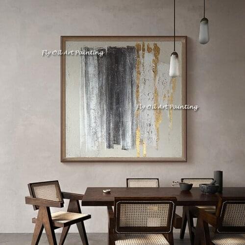 Light Luxury Gold Abstract Creative Line Decorative Painting Modern Simple Art Handpainted Sofa Background Wall Decor