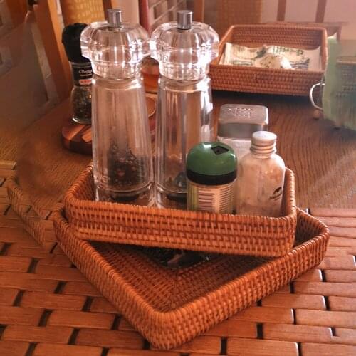 Vietnam High-quality Autumn Cane Handmade Woven Basket Sundries Storage Basket Home Organization Decoration Textile Organizer