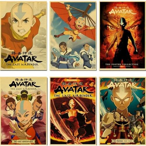 Vintage Cartoon TV Avatar The Last Airbender Poster Action Anime retro Poster Painting Wall Art for Living Room /Bar Decor