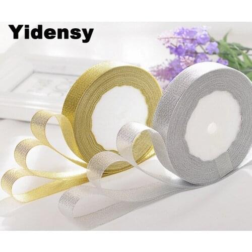 Yidendy 1 Roll Christmas Silk Cord Ropes Ribbon Glitter 1.2cm Party DIY Decoration Packaging Hair Clip Jewelry Making Findings