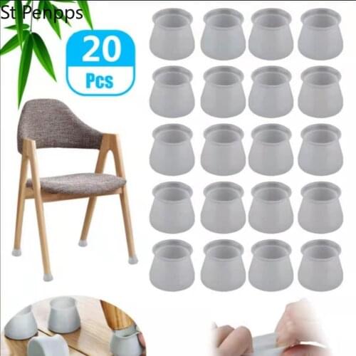 20pcs/Set Silicon Furniture Leg Protection Cover Table Feet Pad Floor Protector For Chair Floor Protection Anti-slip Table Leg