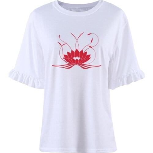 NEW Printed Mandala Lotus Women T Shirt Cotton Casual Funny Tops Tees Girl Petal Sleeve Camisetas Harajuku Streetwear Plus Size
