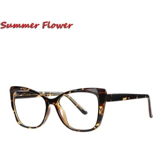 Women Cat Eye Prescription Glasses Frame Acetate Eyewear Optical Glasses for Recipe Lenses