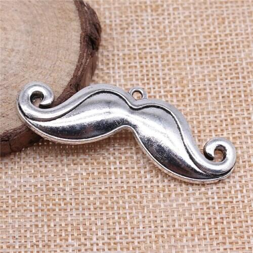 Free shipping 14pcs 53mm antique silver Moustache charms diy retro jewelry fit Earring keychain hair card pendant accessories