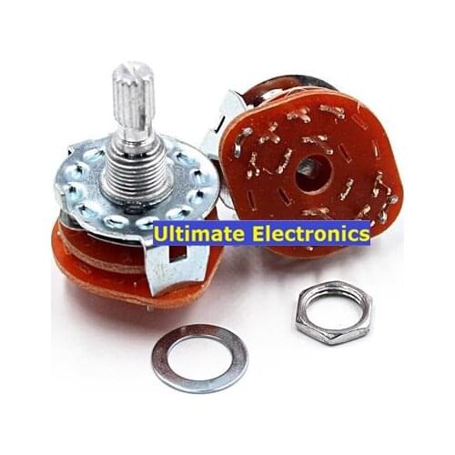 2pcs RS25 band switch switch potentiometer rotary switch 2 Pole 4 Position