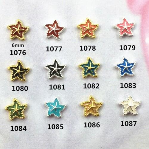 20pcs/pack Japan Alloy Nail Art Gold Silver Painting Oil Star Pentagram Metal Accessories for Phototherapy Nail Sticker DIY