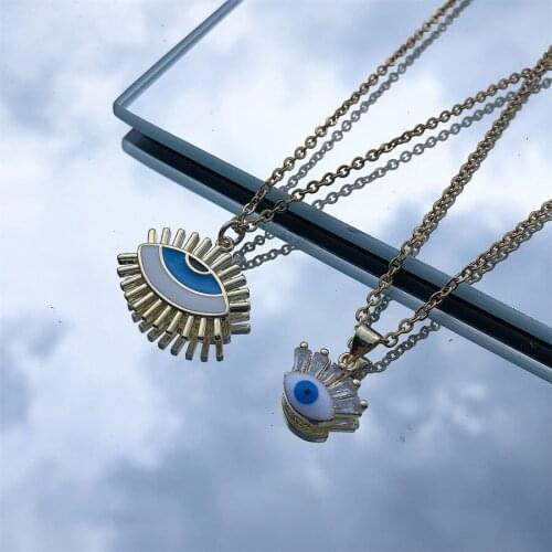 2021 Fashion Retro Goth Punk Evil Eye Pendant Necklace Mens and Womens Halloween Gift