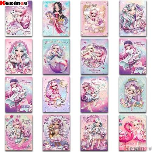 KEXINZU 5D DIY Diamond Painting Cartoon Girl horse tiger Full Square&Round Diamond embroidery Cross stitch Diamond mosaic paint