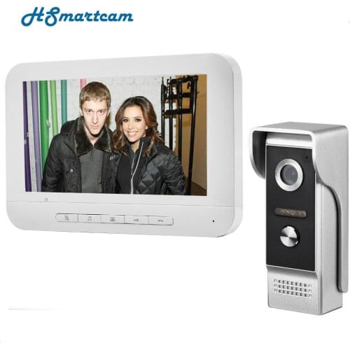 7 inch Wired Video Door Phone Visual Video Intercom Speakerphone Intercom System With Waterproof Outdoor IR Camera