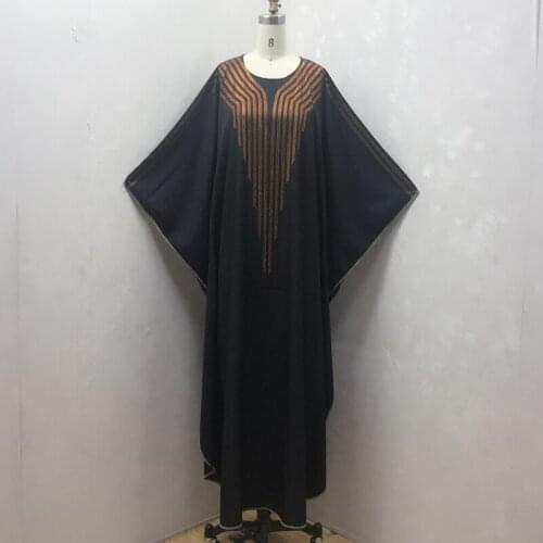 Factory direct F840 aliexpress eBay Muslim Middle East dubai diamond-studded Abaya gown Turkey bat wing loose version