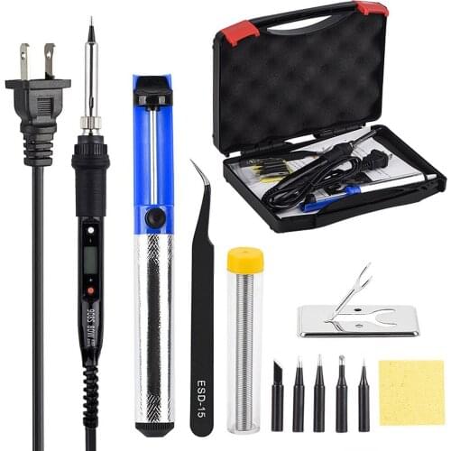 Adjustable Temperature Electric Soldering Iron Kit 220V 110V 80W Welding Solder Rework Station LCD Heat Pencil Repair Tools
