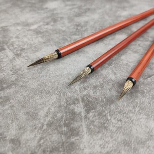 Fine stone irrigation small regular script writing pen adult fly head small calligraphy red writing brush Chinese painting