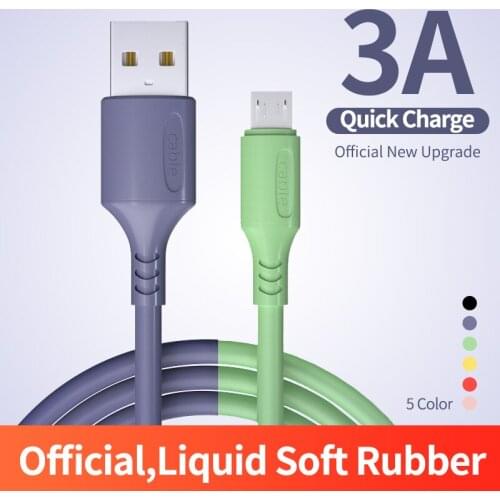Olaf 3A Liquid Micro USB Cable Fast Charging Data Cable for Xiaomi Redmi 4X Samsung J7 Android Mobile Phone Microusb Charger