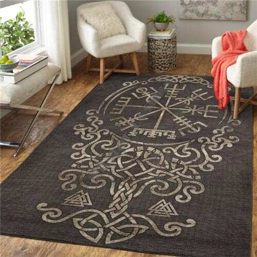 Viking Tattoo 3D Printed Carpet Mat for Living Room Doormat Flannel Print Bedroom Non-slip Floor Rug 02