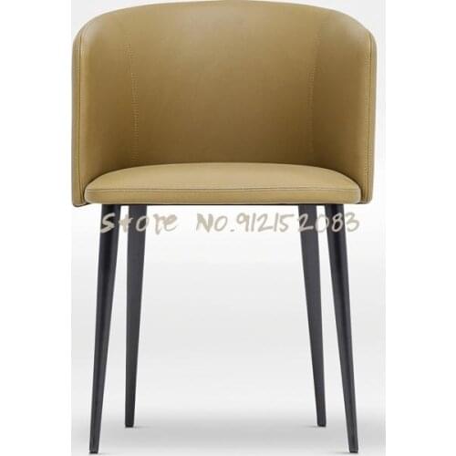 New Nordic leather dining chair minimalist creative designer makeup chair modern minimalist soft backrest ballet dining chair