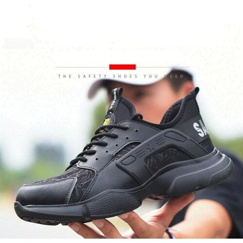 Male Indestructible Work Shoes Sneakers Men Boots Anti-puncture Safety Shoes Men Anti-smash Work Boots Steel Toe Shoes Footwear