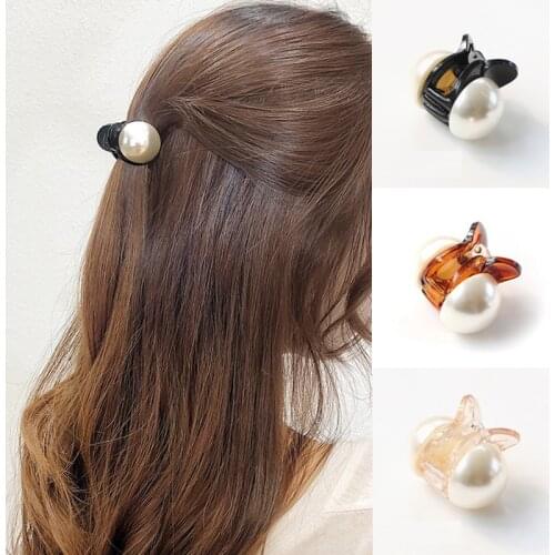 Mini Pearl Hairpins for Women Korean Sweet Hair Claw Ponytail Hair Clip Hair Styling Crab Clips Hair Accessories Girls Gifts