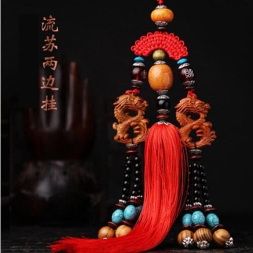 Fashion pendant car pendant Bazilong high-grade mahogany car pendant ornaments carved car hanger