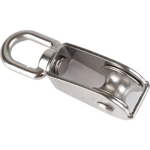 Single Double Pulley M20 Block Stainless Steel 304 Anti-rust Wire Rope Crane Lifting Crane Swivel Lifting Rope Block