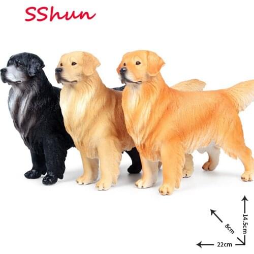 22*8*14.5CM solid simulation animal dog model big golden retriever pet dog child boy gift toy decoration