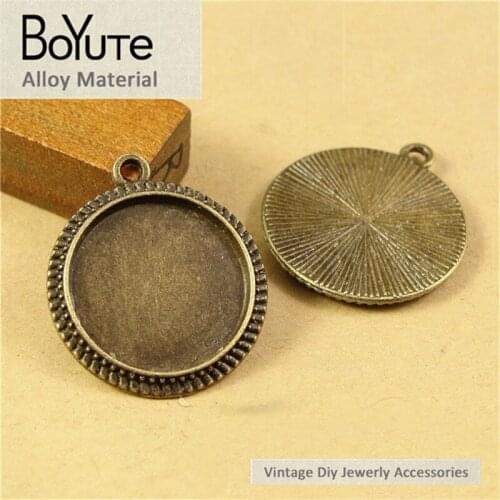 BoYuTe (40 Pieces/Lot) 18MM Cabochon Base Vintage Accessories Parts Alloy Material Antique Bronze Charms Base for Jewelry Making
