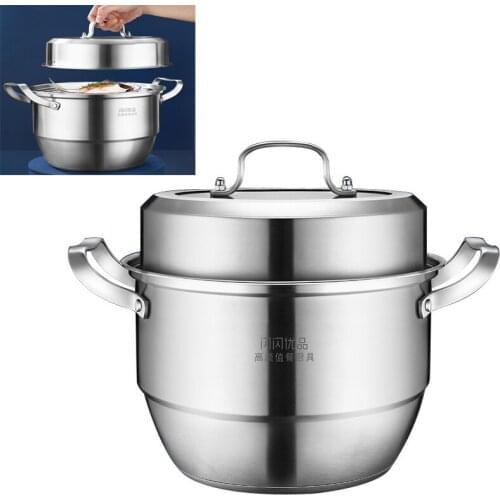 Stainless Steel Steamer Dim Sum Dishes Fish Steamer Rack Pot Multi layer food Steamer thickened Cookware steamer pot