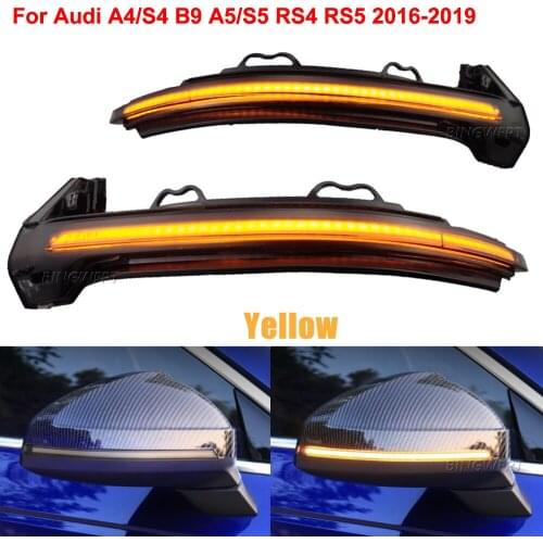 For Audi A4 S4 RS4 B9 2016-2019 A5 S5 RS5 Dynamic Turn Signal LED Light Side Wing Rearview Mirror Indicator Sequential Blinker