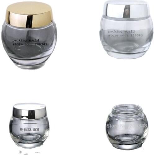 120G transparent clear glass jar for mask essence/gel/night cream/body scrub/moisturizer/cosmetic packing glass bottle