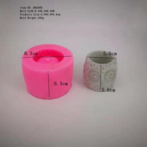 Owl Silicone Mold Plaster Candle Concrete Crafts