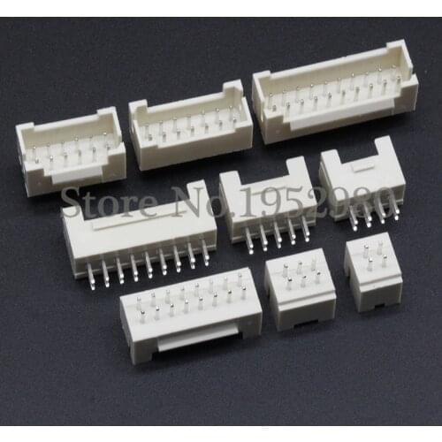 50PCS PHB 2.0mm Connector 2.0mm Male Socket Straight Pin Double Row with Buckle PHSD Connectors 2*2/3/4/5/6/7/8/10-20P