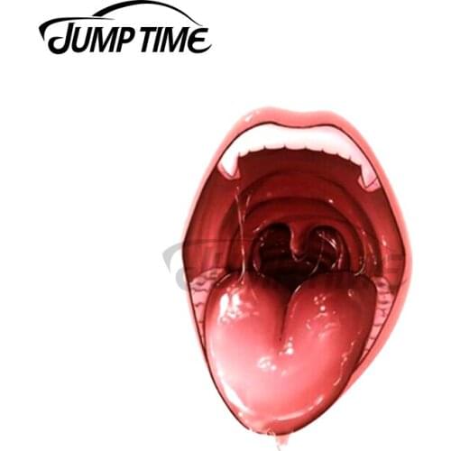 Jump Time 13 x 7.8cm For Hentai Mouth Decal Personality Cartoon Car Stickers Refrigerator Windshield RV Decoration Vinyl Decal
