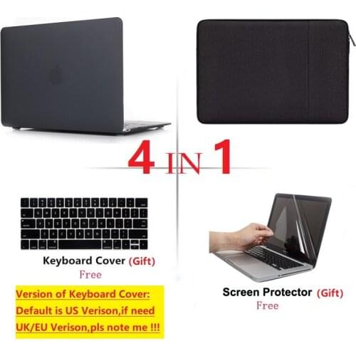 4 in1 Laptop Hard Shell Case Bag Keyboard Cover Screen Protector For Apple Macbook Pro Retina Touch Bar Air 11 12 13 15 16 lnch
