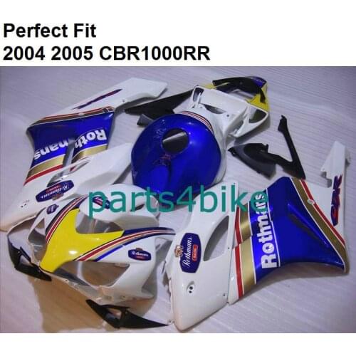 100% fit injection fairings for Honda CBR 1000RR 2004 2005 white blue fairing kit CBR1000RR 04 05 + free custom NZ46