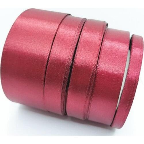 25Yards/Roll 6mm 10mm 15mm 20mm 25mm 40mm 50mm Wide Satin Ribbon Perfect for Wedding,Handmade Bows and Gift Wrapping (Wine red)