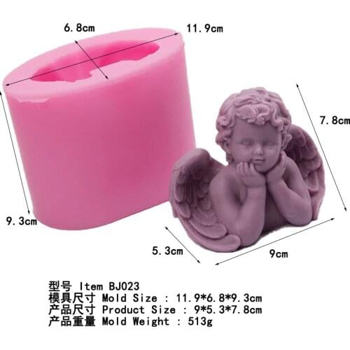 3D Boy Angel Shape Baby Candle Mold Chocolate Silicone Mold Fondant Cake Decoration Tool