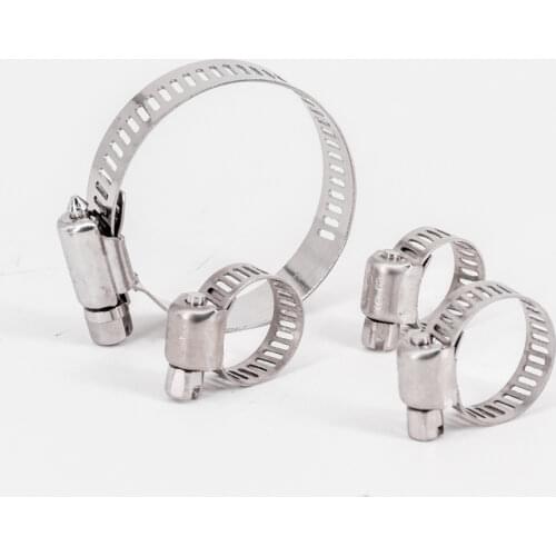 5 PCS Hose Clamp 6-12mm 1/4" 3/8" 304 Stainless Worm Drive Spring Clip Water Fuel Line Homebrew