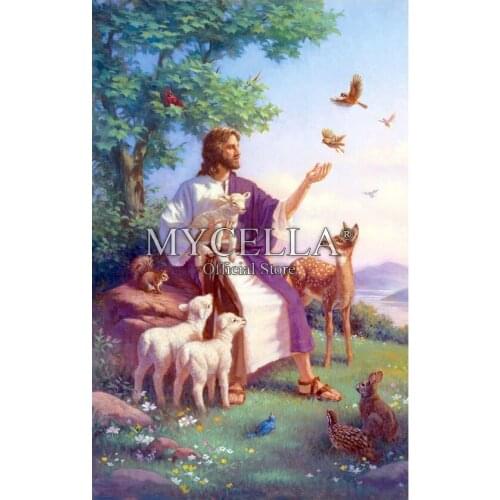 God Full Diamond Embroidery 5D DIY Diamond Painting Birds Spiritual Religious Cross Stitch Mosaic Christmas Gifts Home decor