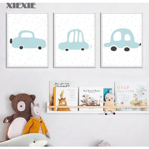 Cartoon Vehicle Car Nursery Child Poster Print Wall Art Picture Baby Boy Bedroom Decor Canvas Painting Nordic Kids Decoration