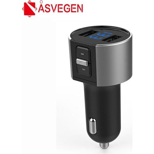 Asvegen Bluetooth Phone Handsfree Bluetooth Car Kit Speaker Bluetooth Radio MP3 Music Gear FM Modulator Transmitter USB Charger