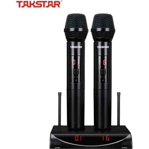 TAKSTAR X3 UHF Wireless Microphone System with Transmitter Displays for KTV Karaoke Public Speech On-stage Performance