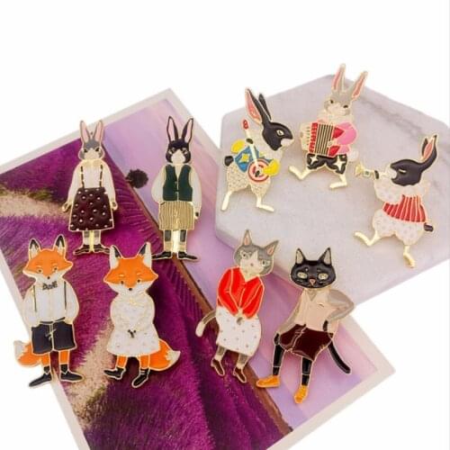 Brooch Cartoon Animals Cute Jewelry Cat Corsage Armband T-shirt Bag Pin Badge Women Kids