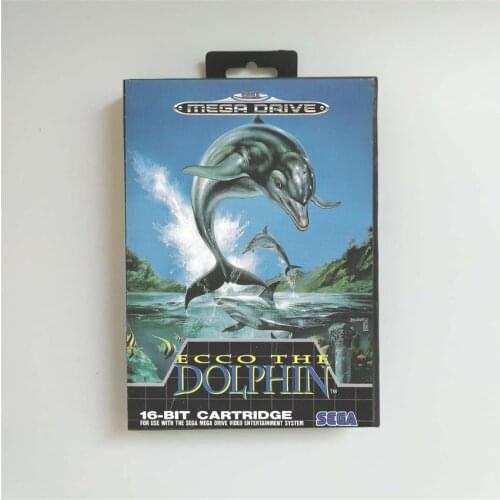 Ecco the Dolphin - EUR Cover With Retail Box 16 Bit MD Game Card for Sega Megadrive Genesis Video Game Console