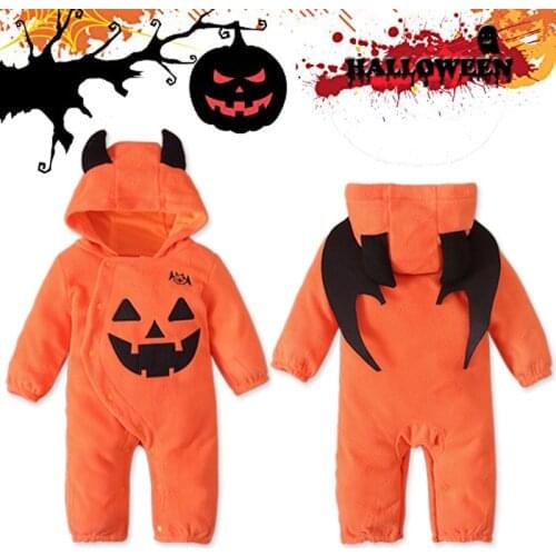 Baby Clothes New Autumn Winter Infant Baby Romper Girl Boy Halloween Polarfleece Long Style Hoodies Jumpsuit For 3 To 24 Months