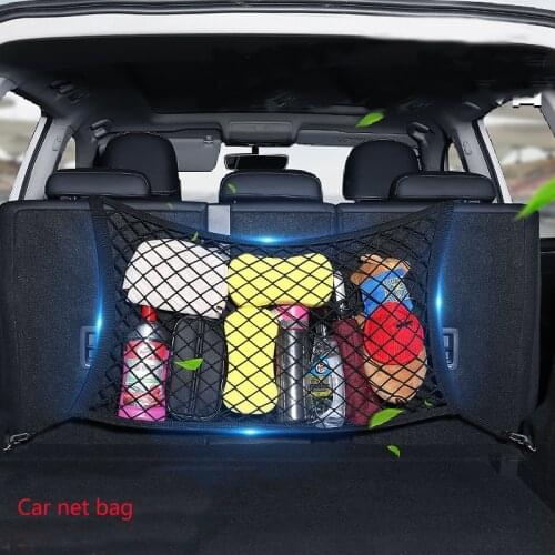 Car Trunk Luggage Storage Cargo Organise Elastic Mesh Net Trunk fixed net stretch net storage bag hanging bag SUV Car Styling